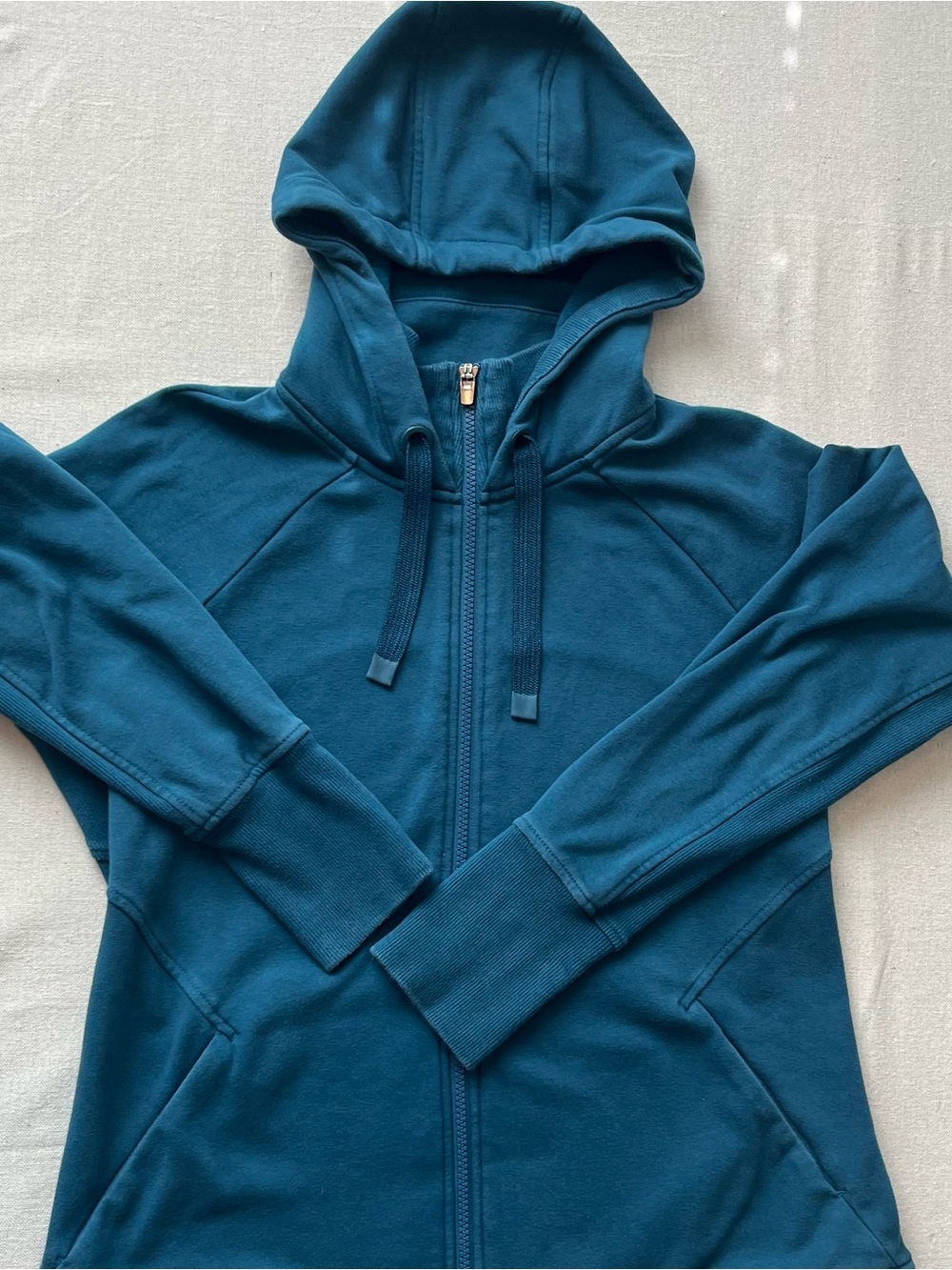 Athleta Teal Zip-Up Hooded Jacket